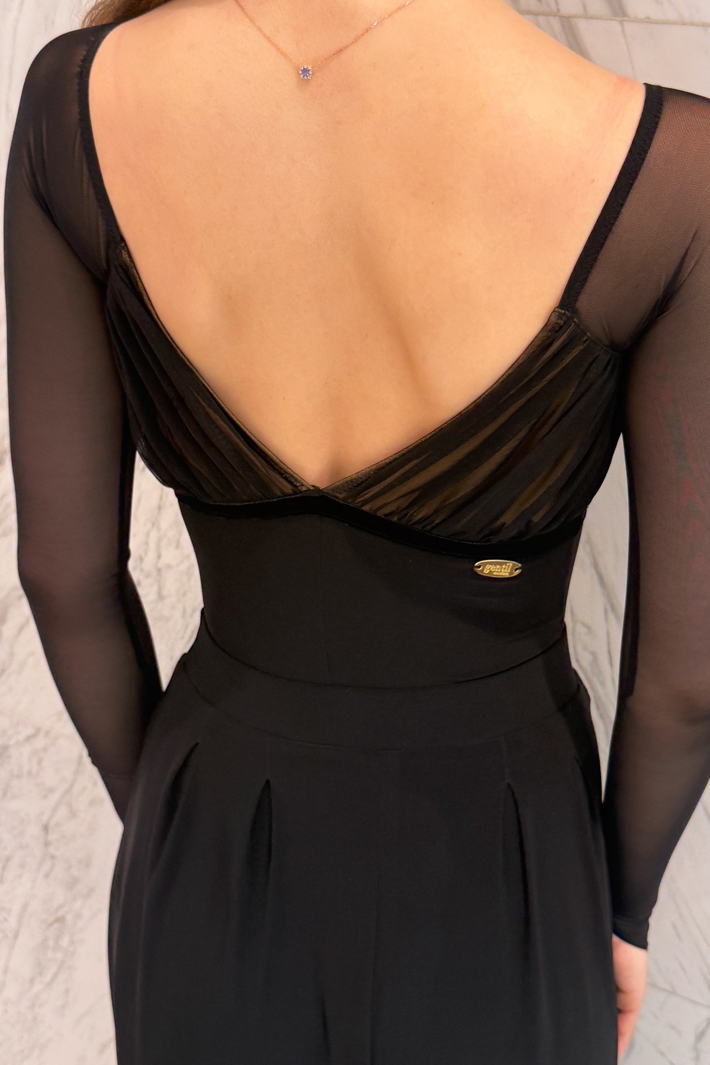 Bust-draping leotard