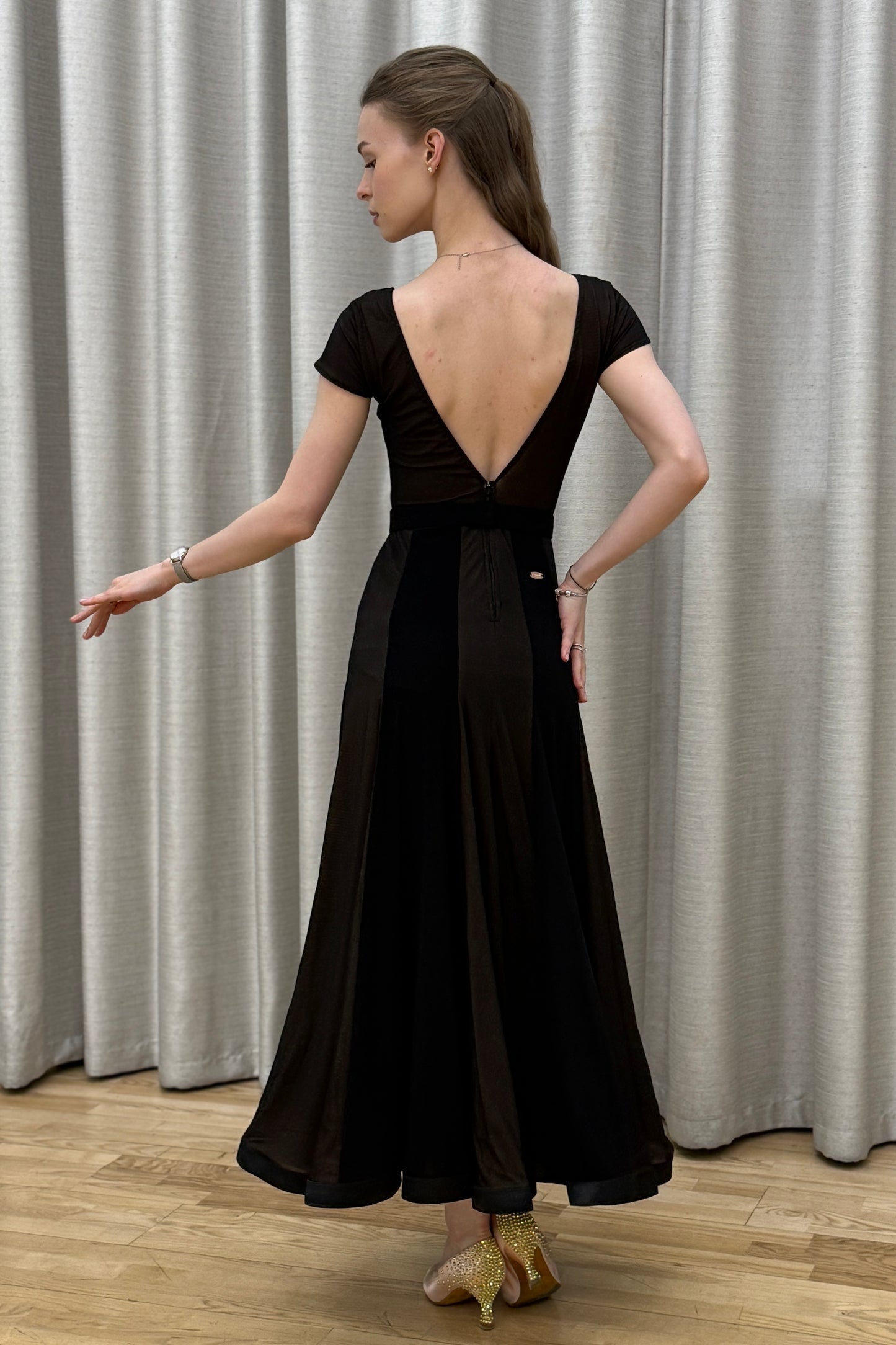 Net line ballroom dress