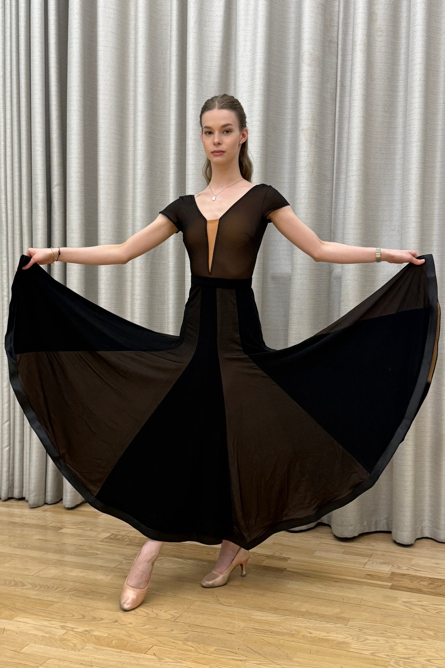 Net line ballroom dress