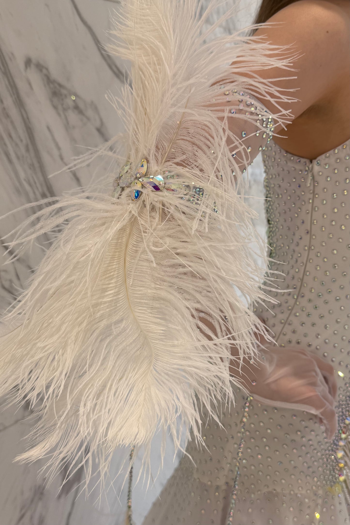 Pearl white exclusive competition dress