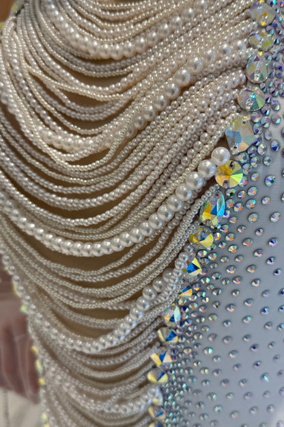 Pearl white exclusive competition dress