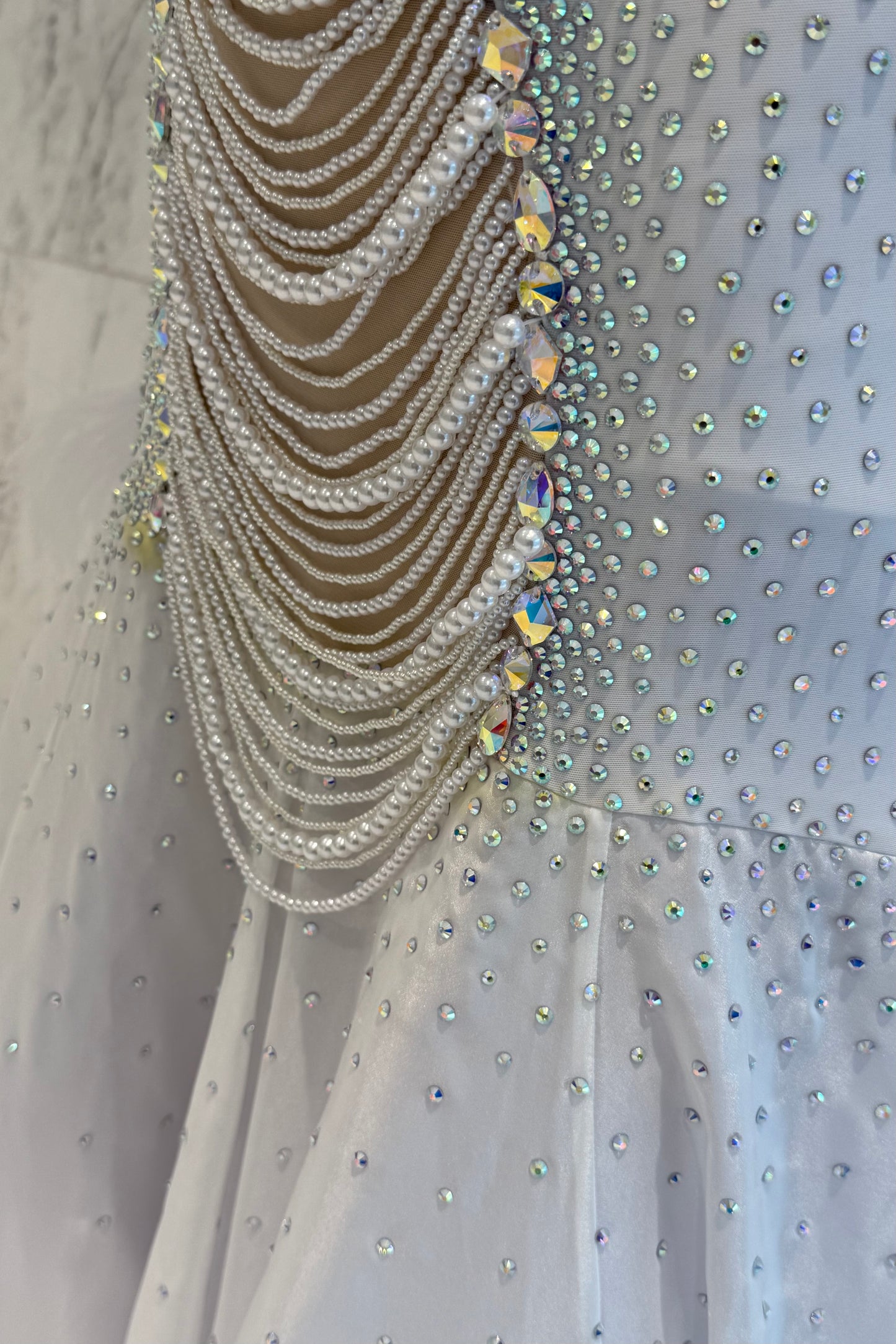 Pearl white exclusive competition dress