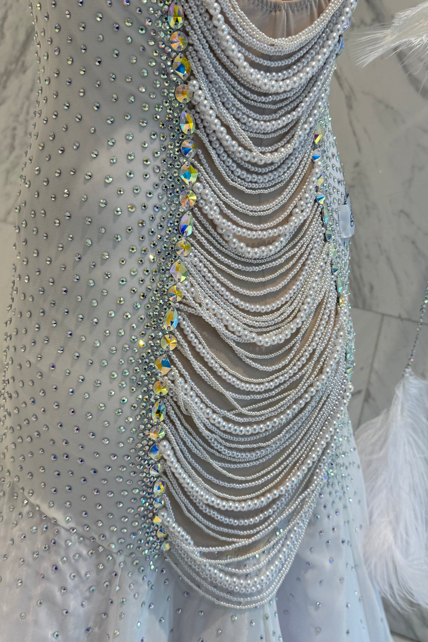 Pearl white exclusive competition dress