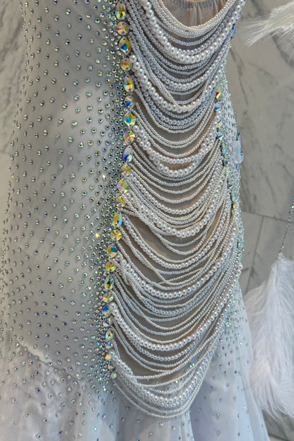 Pearl white exclusive competition dress