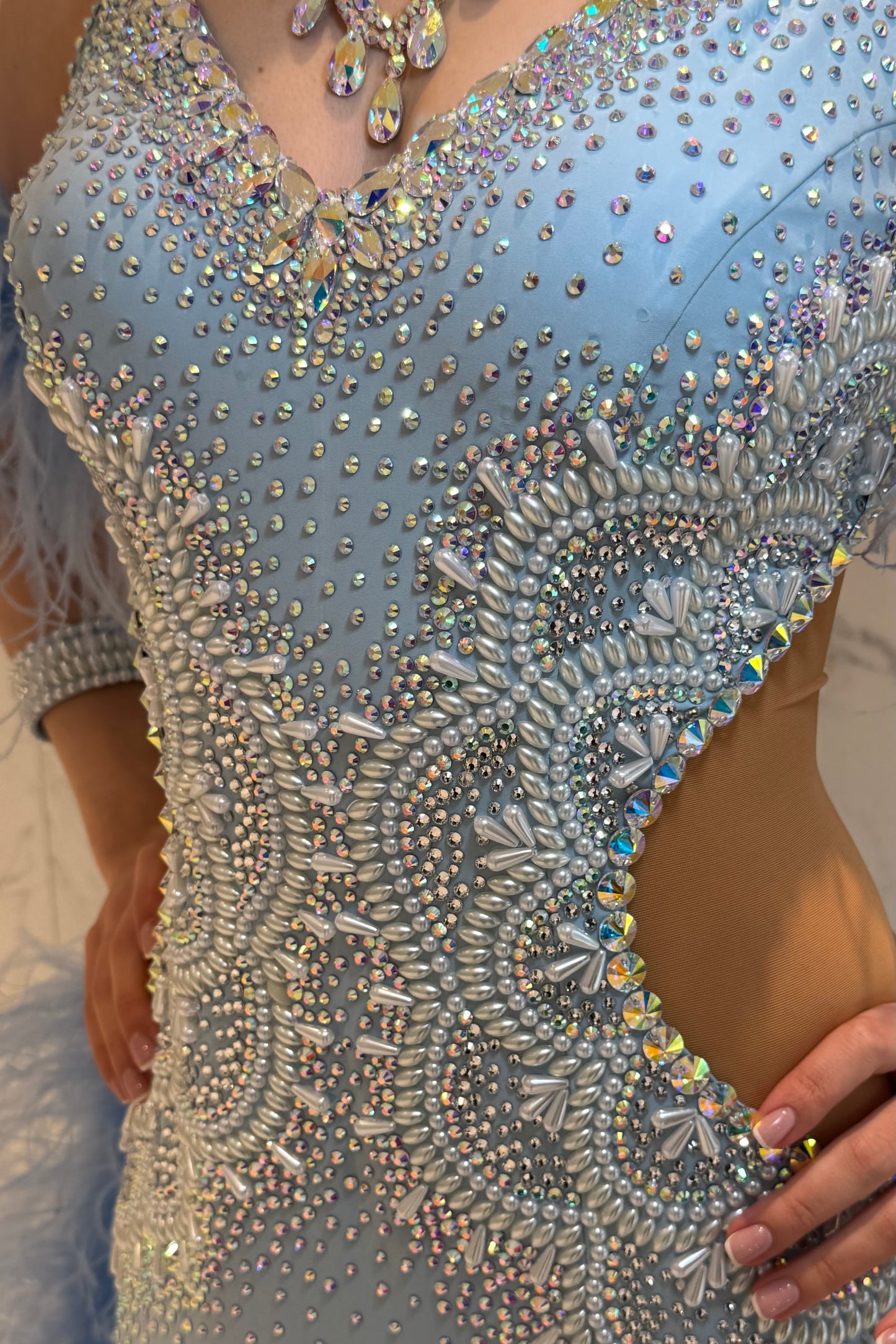 Pearl ice blue exclusive competition dress
