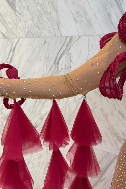 Red on skin color exclusive competition dress