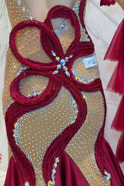 Red on skin color exclusive competition dress