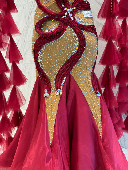 Red on skin color exclusive competition dress