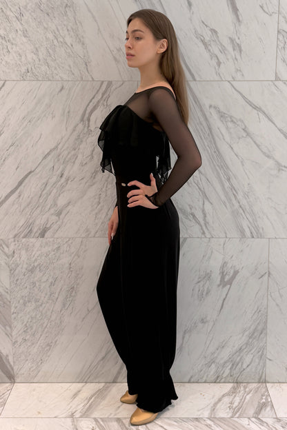 Sweetheart neckline ruffle leotard