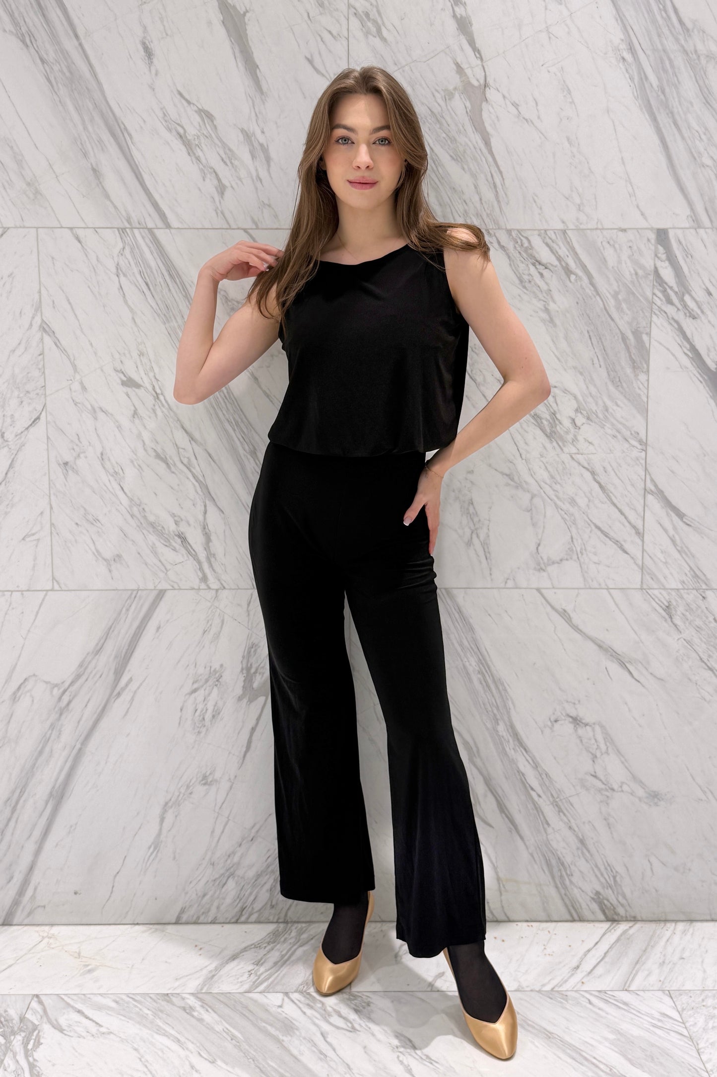 Black jumpsuit with lace back