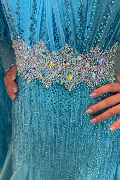 Blue color exclusive competition dress