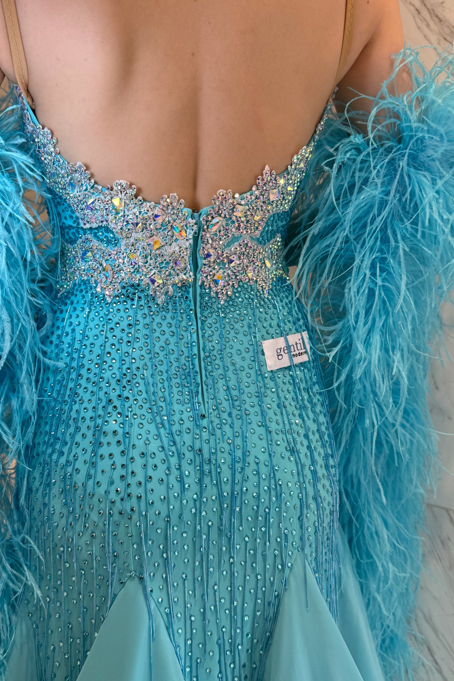 Blue color exclusive competition dress
