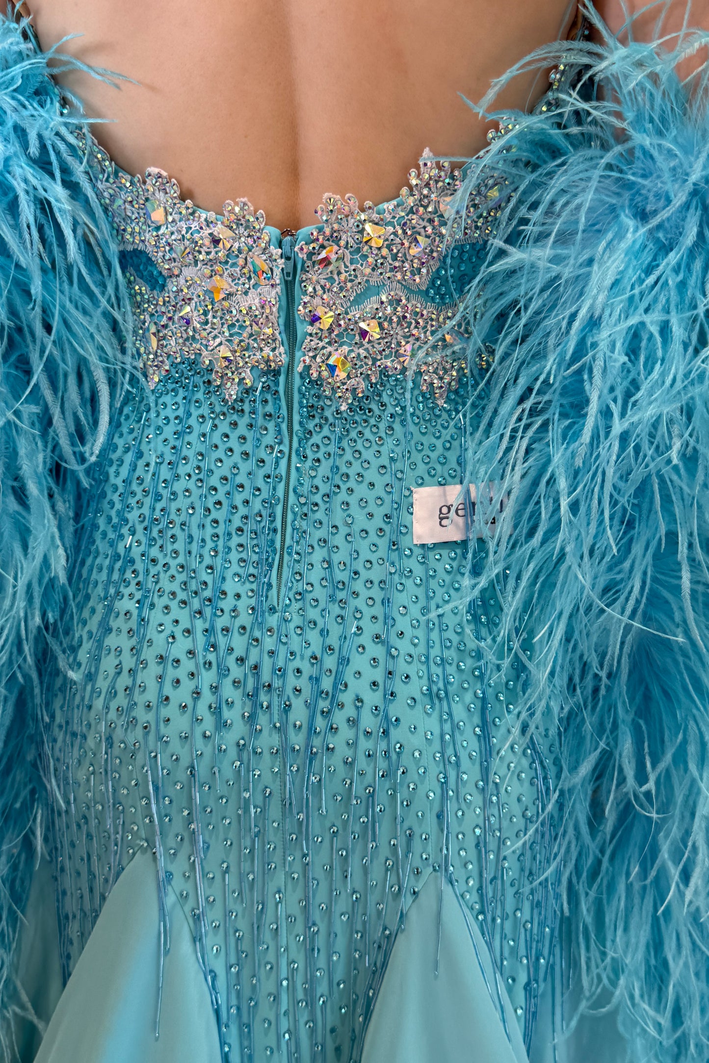 Blue color exclusive competition dress