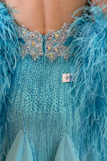 Blue color exclusive competition dress