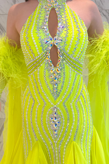 Lemon color exclusive competition dress