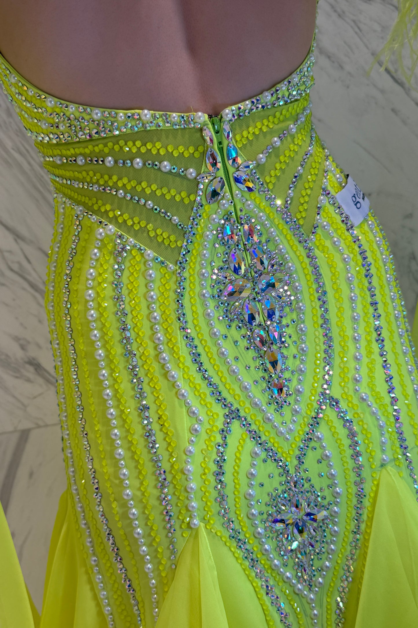 Lemon color exclusive competition dress