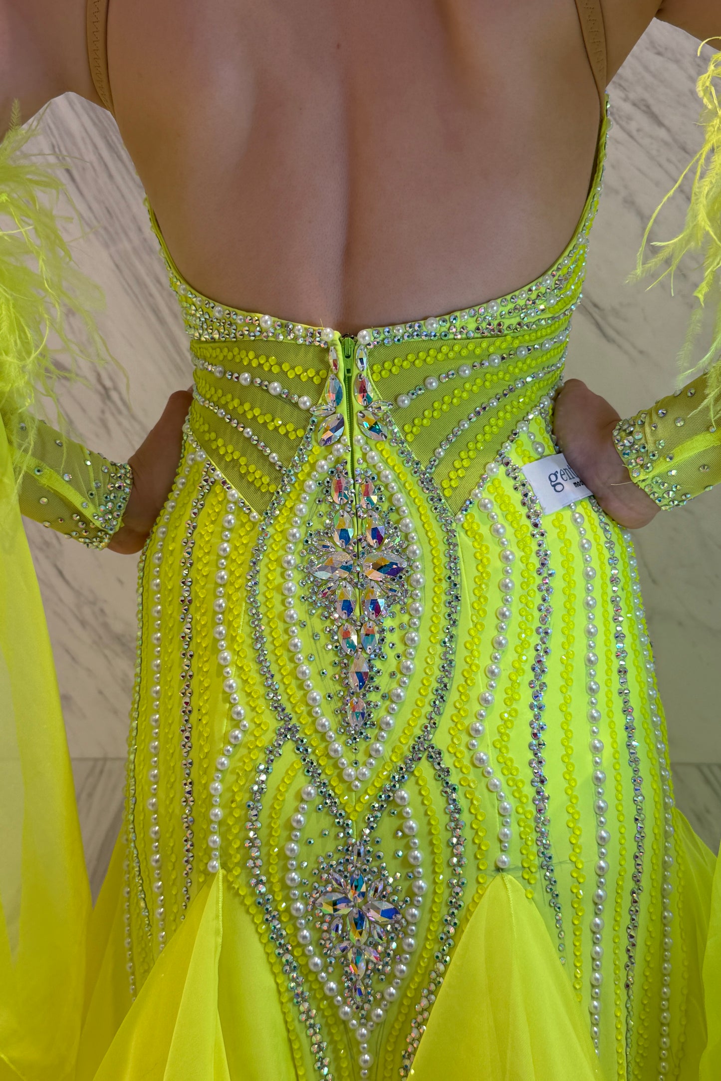 Lemon color exclusive competition dress