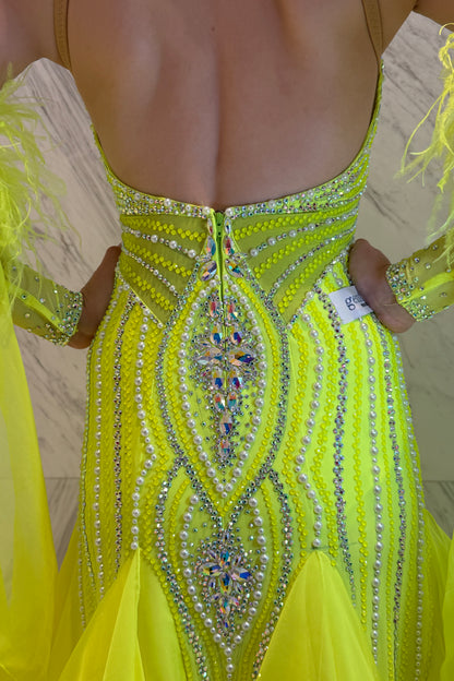 Lemon color exclusive competition dress