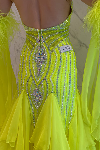 Lemon color exclusive competition dress