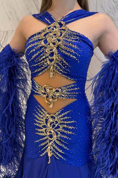 Deep blue colour exclusive competition dress