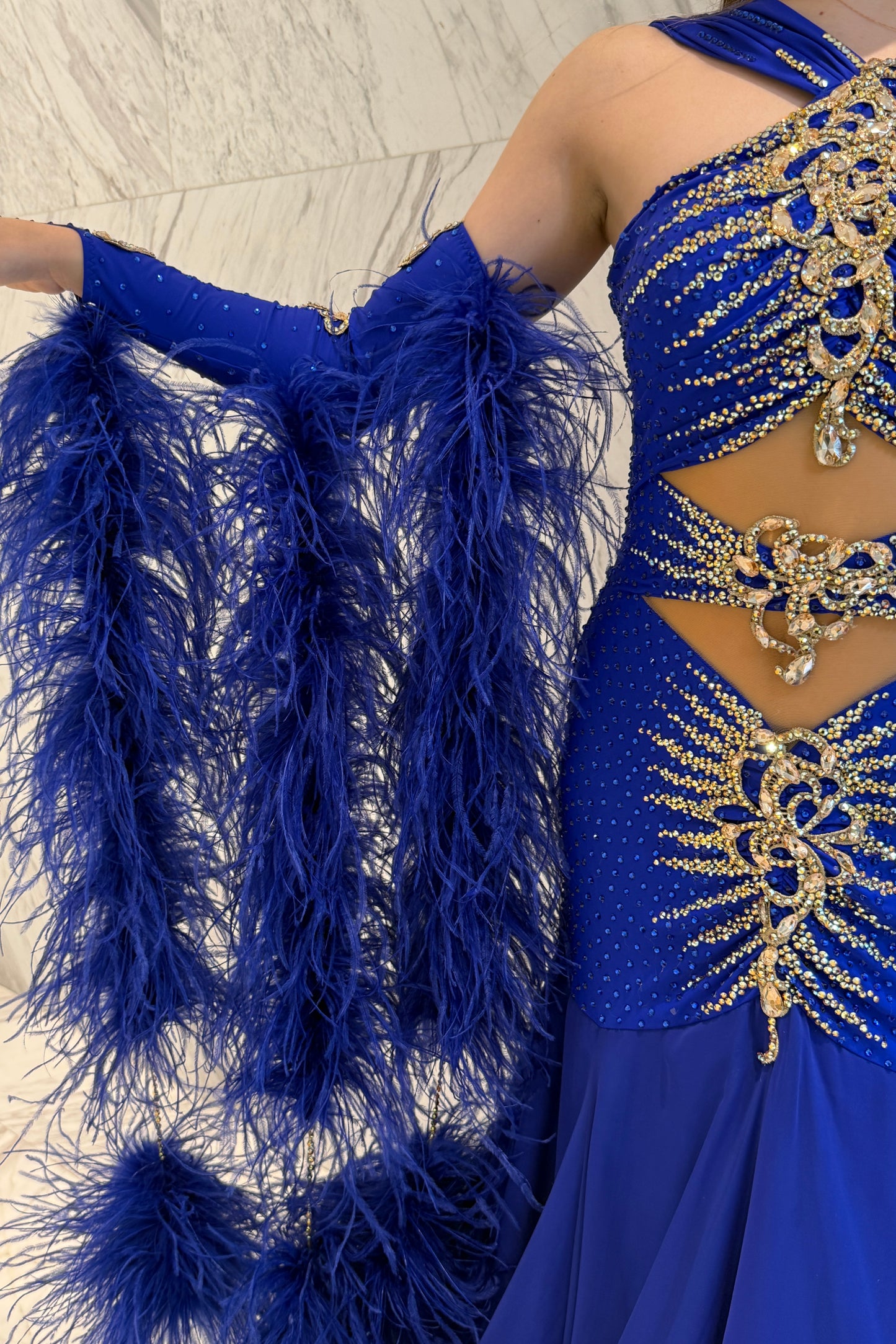 Deep blue colour exclusive competition dress