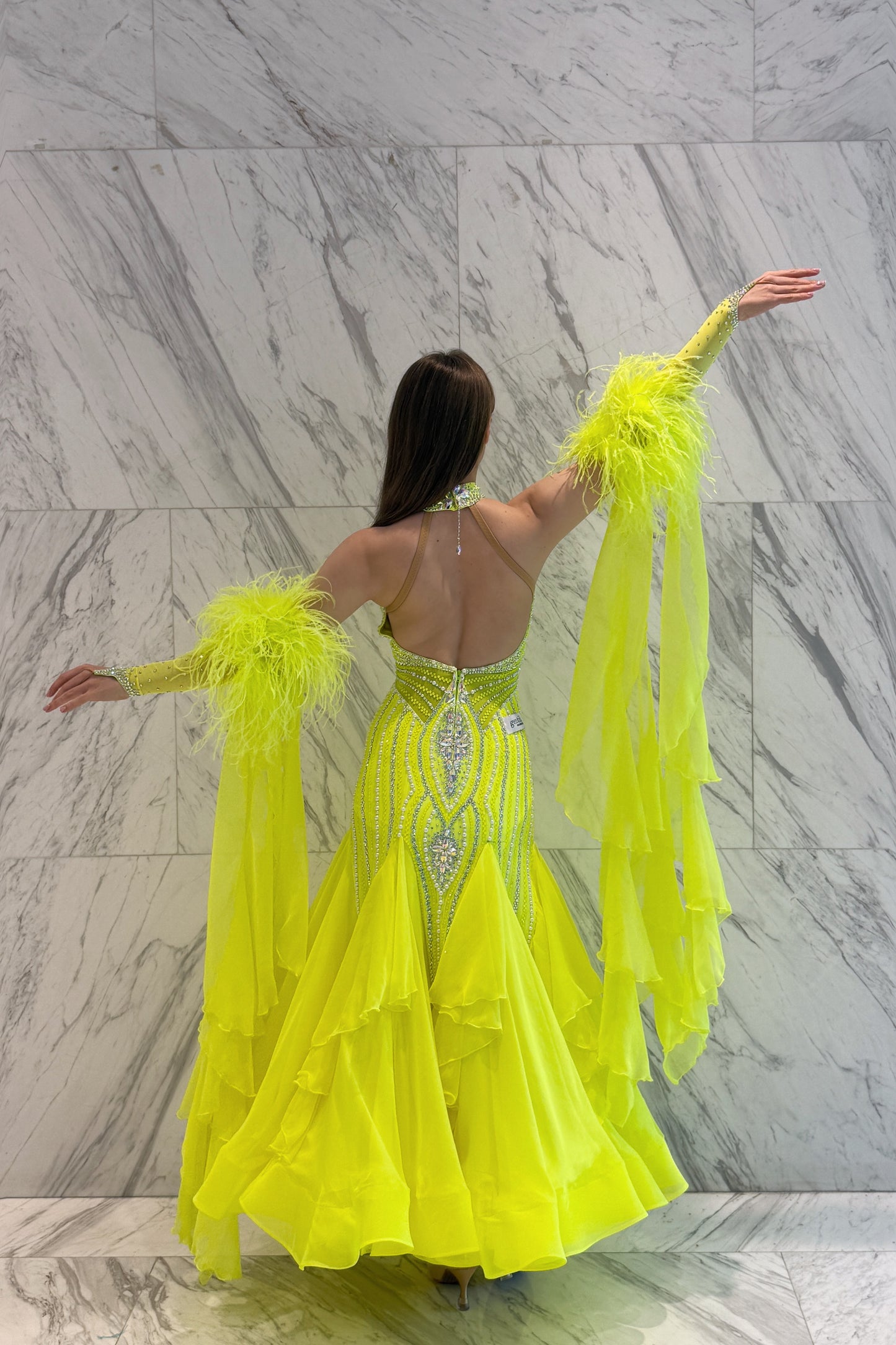 Lemon color exclusive competition dress