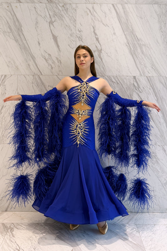 Deep blue colour exclusive competition dress