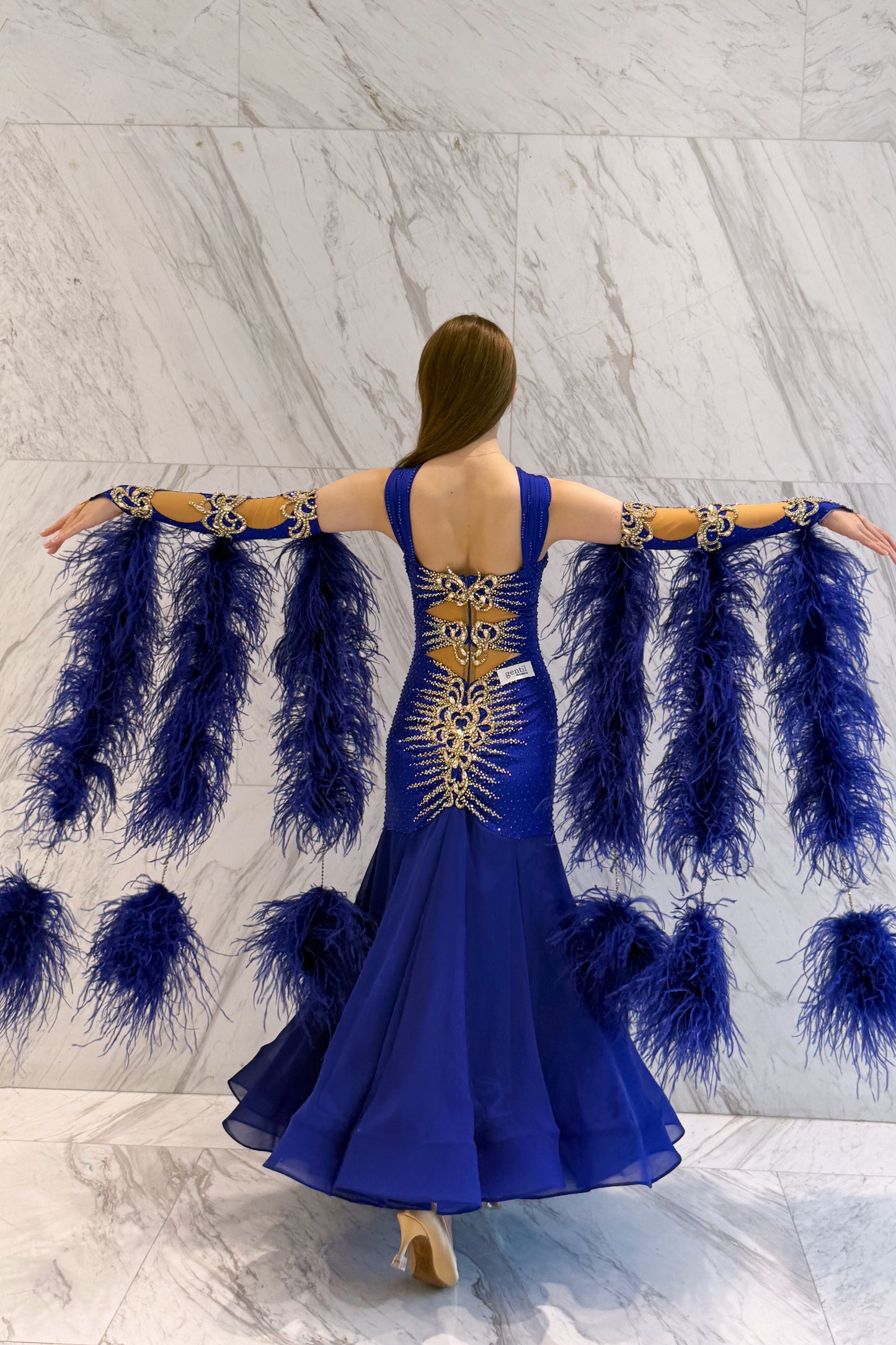 Deep blue colour exclusive competition dress