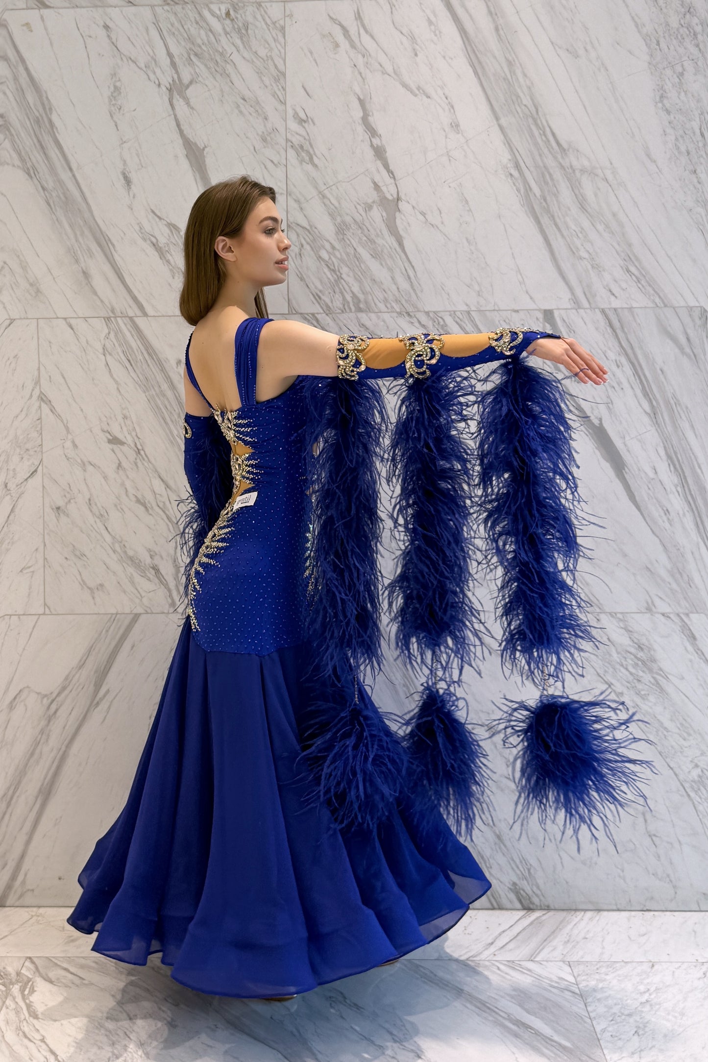 Deep blue colour exclusive competition dress