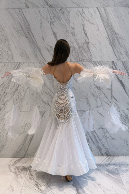 Pearl white exclusive competition dress