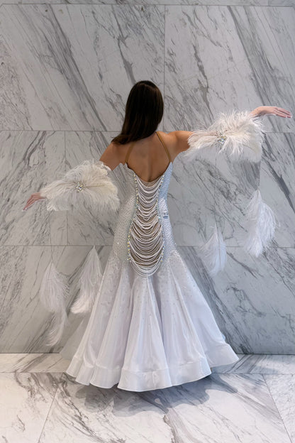 Pearl white exclusive competition dress