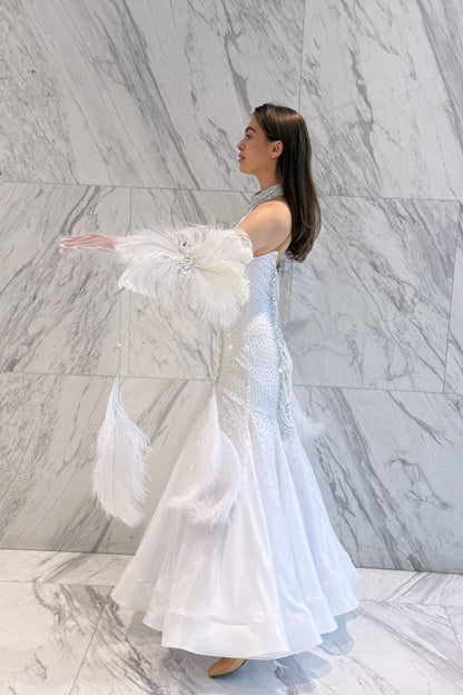 Pearl white exclusive competition dress