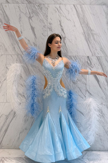 Pearl ice blue exclusive competition dress