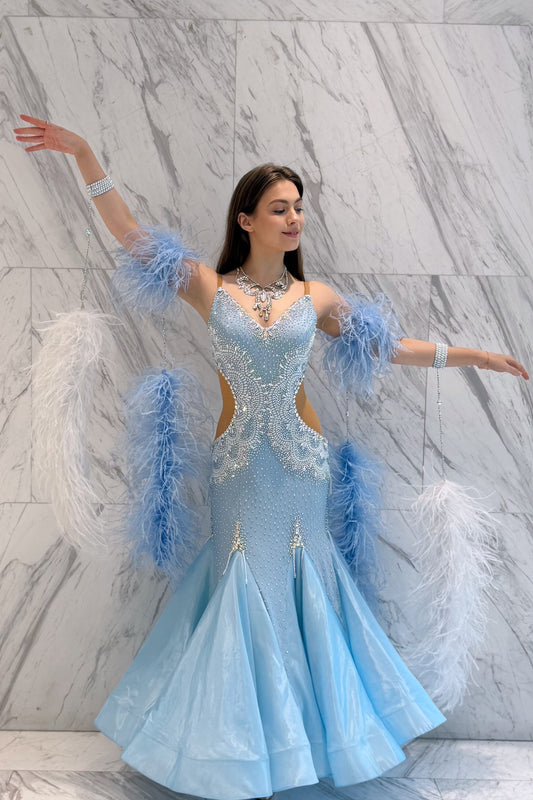 Pearl ice blue exclusive competition dress