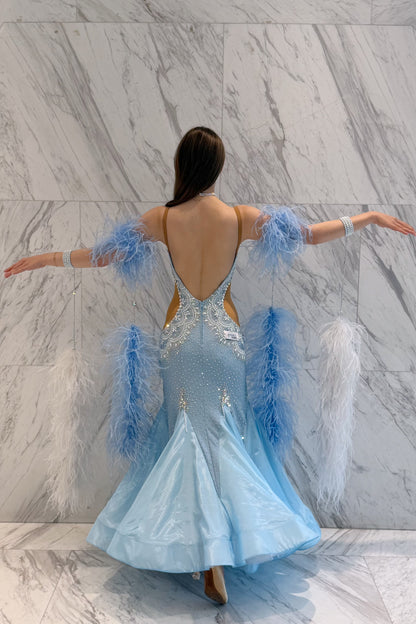 Pearl ice blue exclusive competition dress