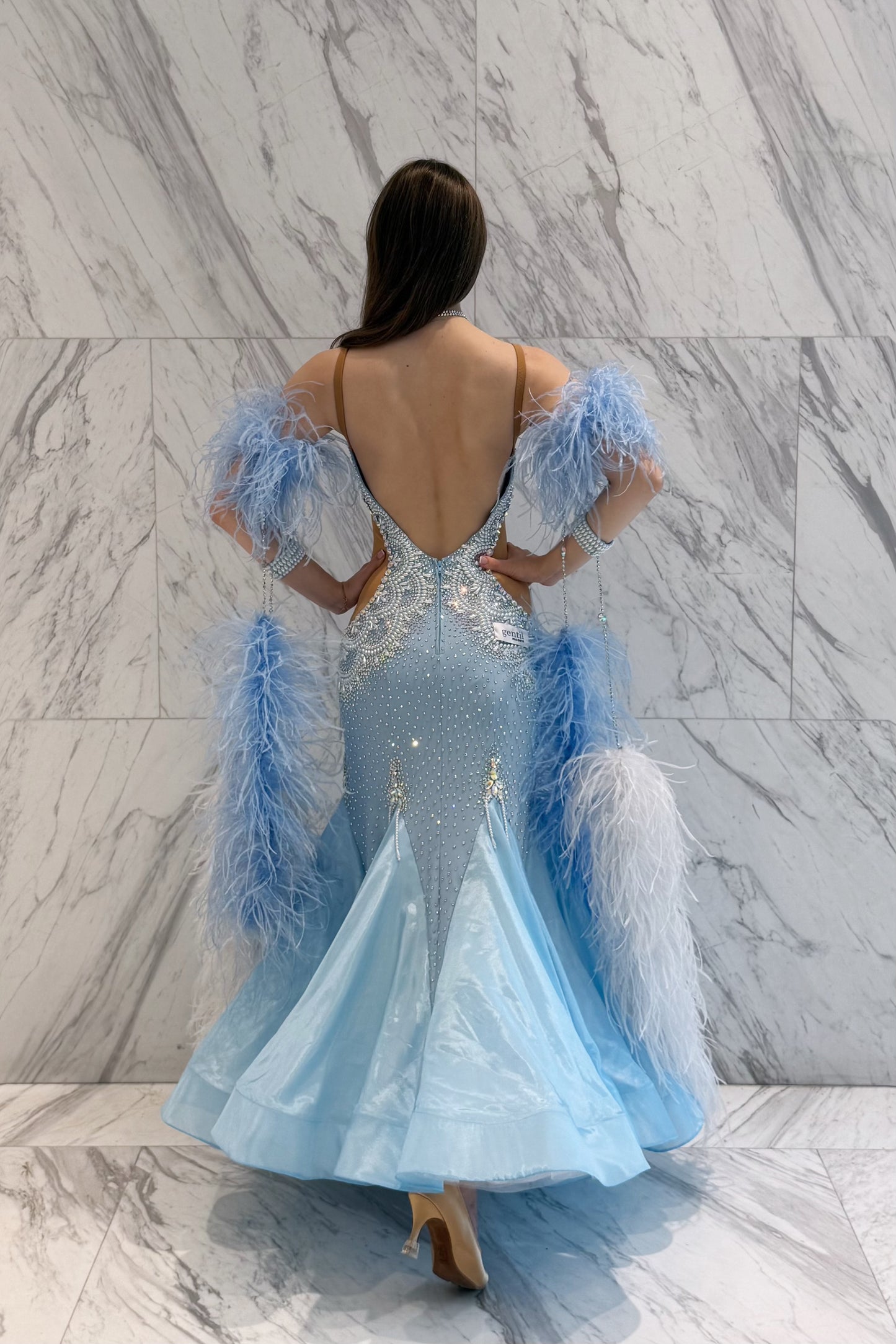 Pearl ice blue exclusive competition dress