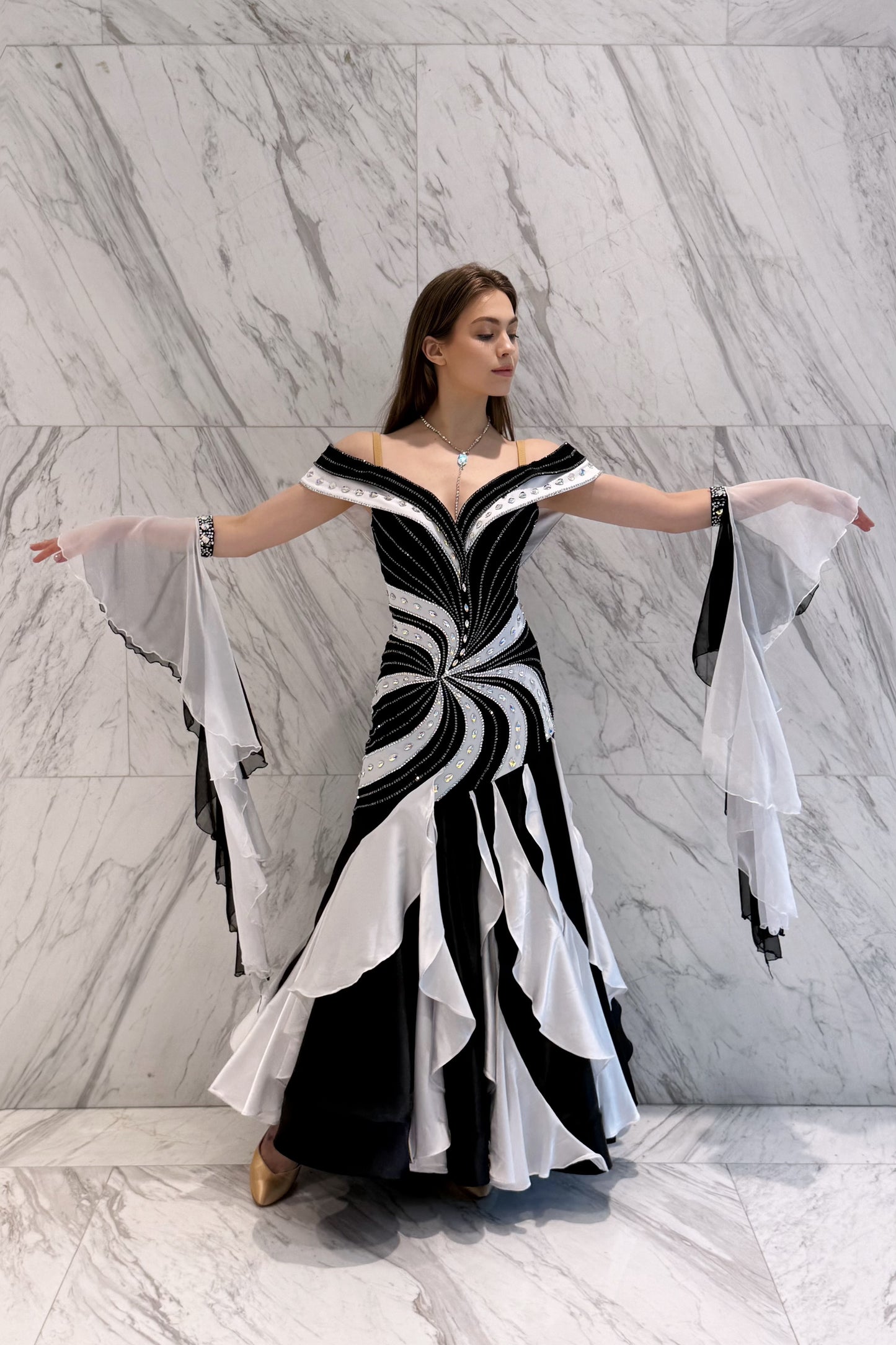 Black & white exclusive competition dress