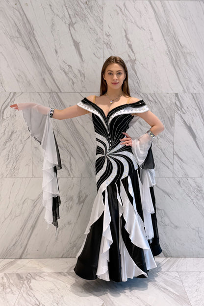 Black & white exclusive competition dress