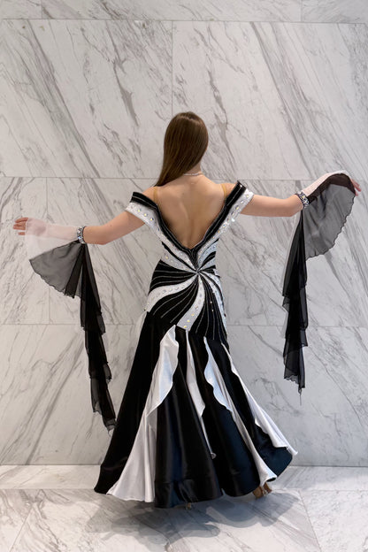 Black & white exclusive competition dress