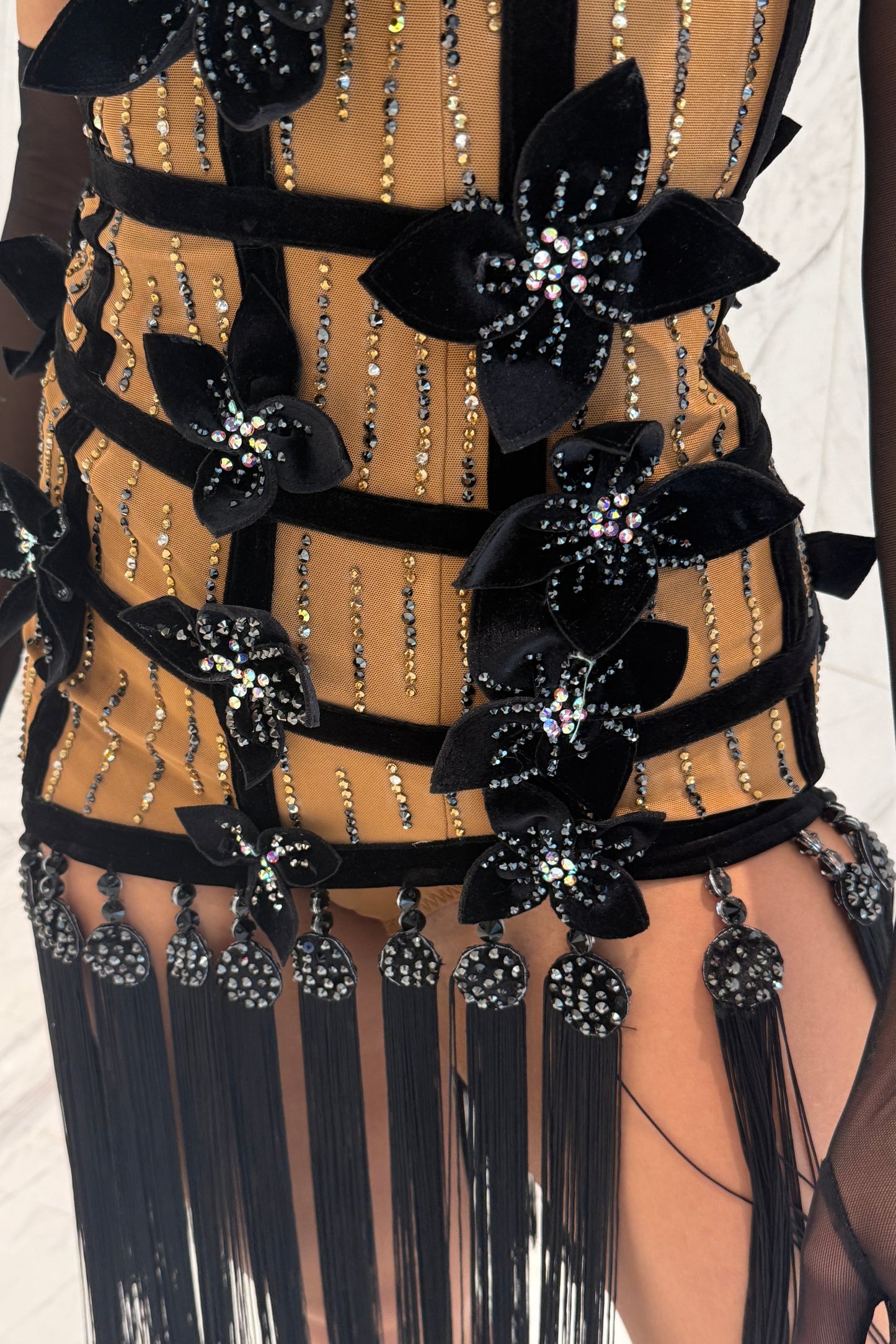 Black on skin colour exclusive competition dress