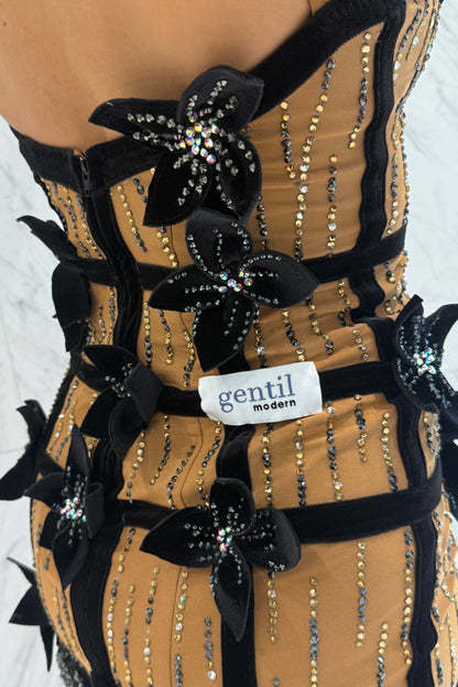 Black on skin colour exclusive competition dress