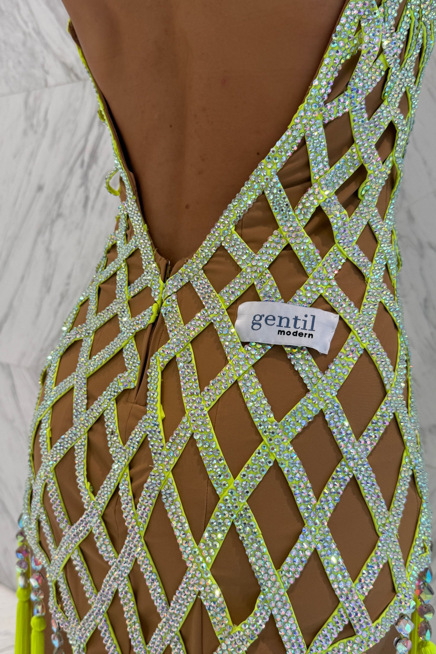 Lemon on skin colour exclusive competition dress