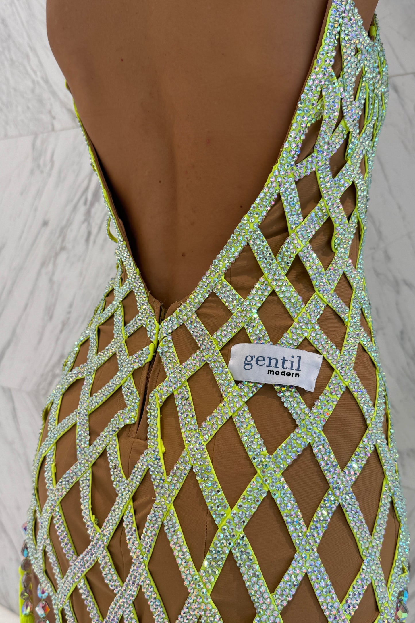 Lemon on skin colour exclusive competition dress