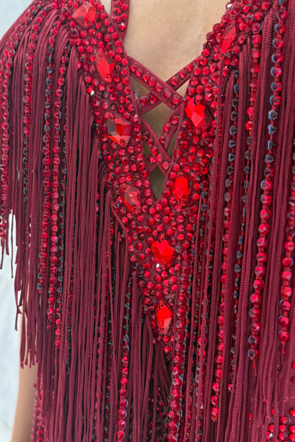 Red colour exclusive competition dress