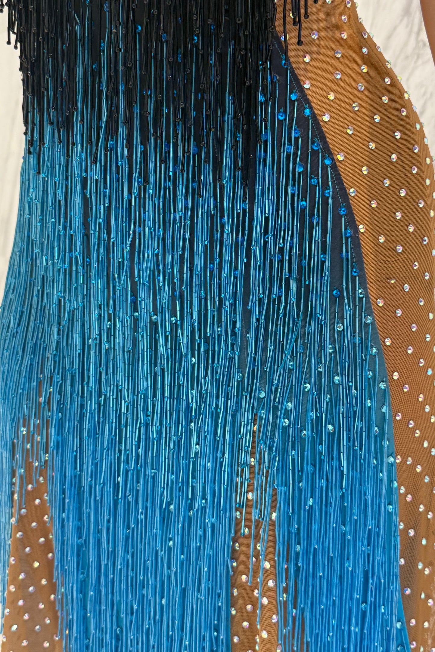 Blue and black colour exclusive competition dress