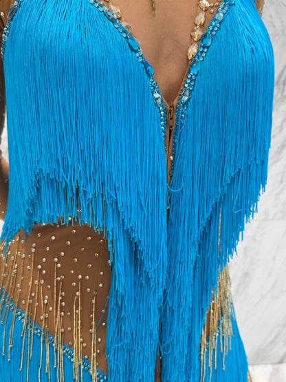 Blue on skin colour exclusive competition dress