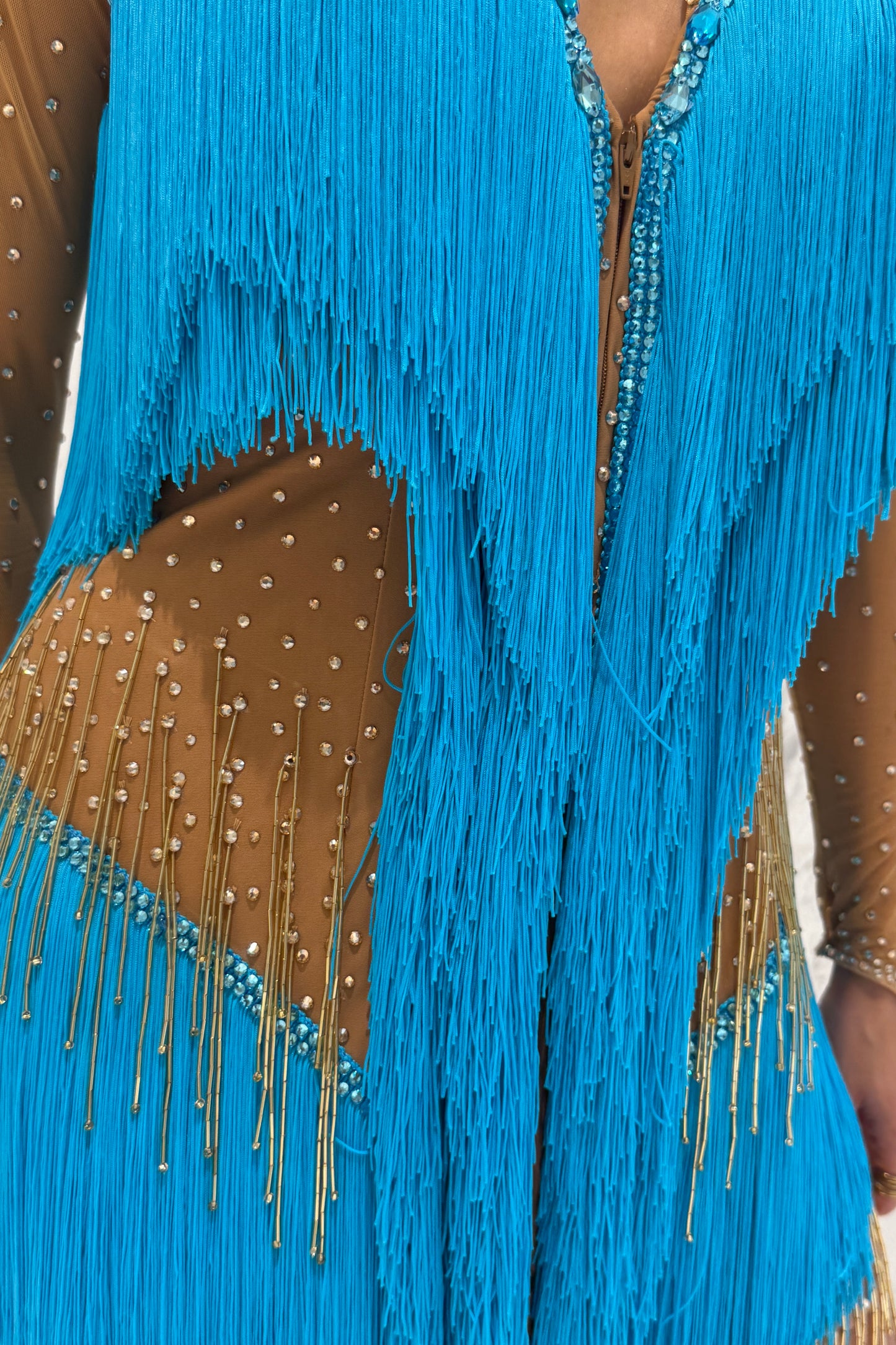 Blue on skin colour exclusive competition dress