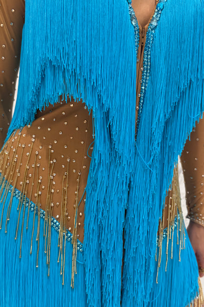 Blue on skin colour exclusive competition dress