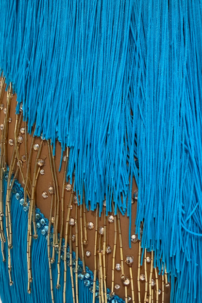 Blue on skin colour exclusive competition dress