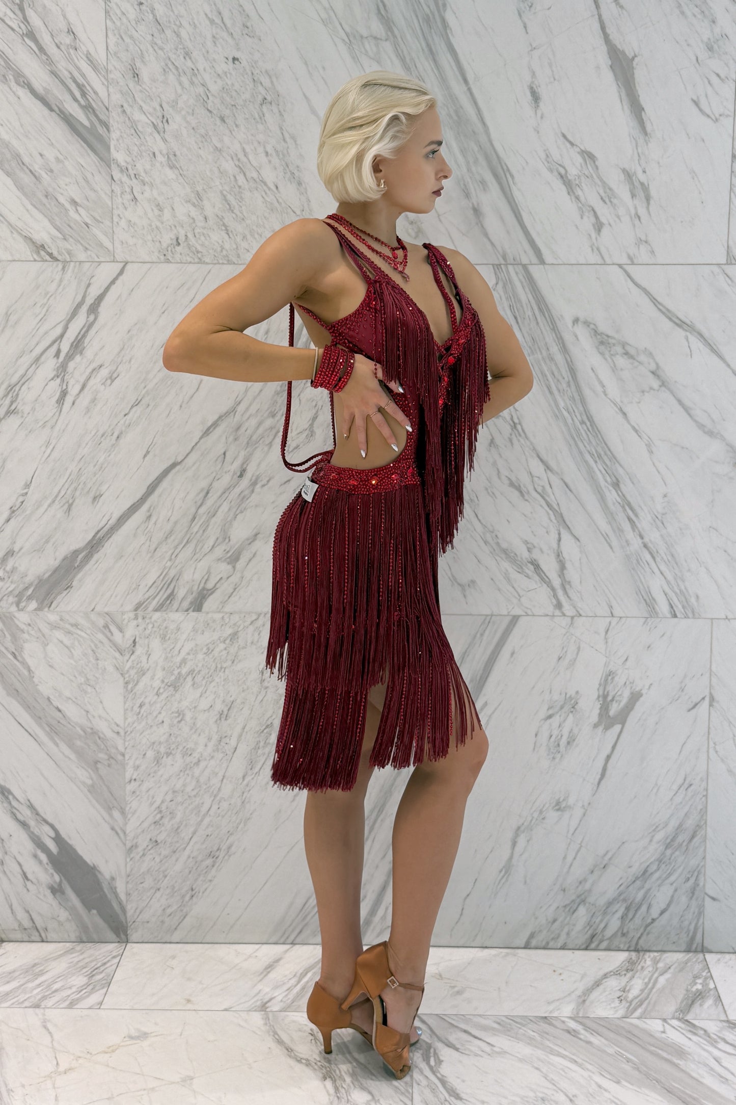 Red colour exclusive competition dress